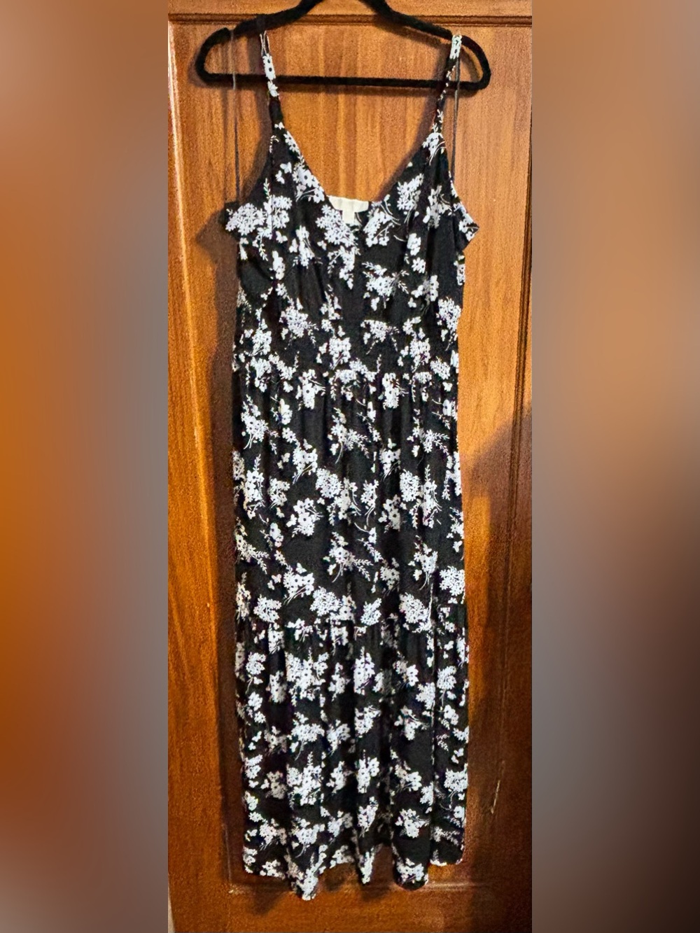 NWT 2X MICHAEL Michael Kors Black and White Floral Maxi Dress